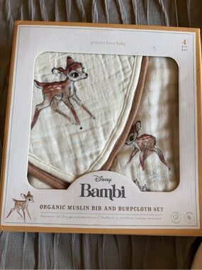 Disney Bambi Muslin Bib & Burp Cloth Set - Cream and Brown